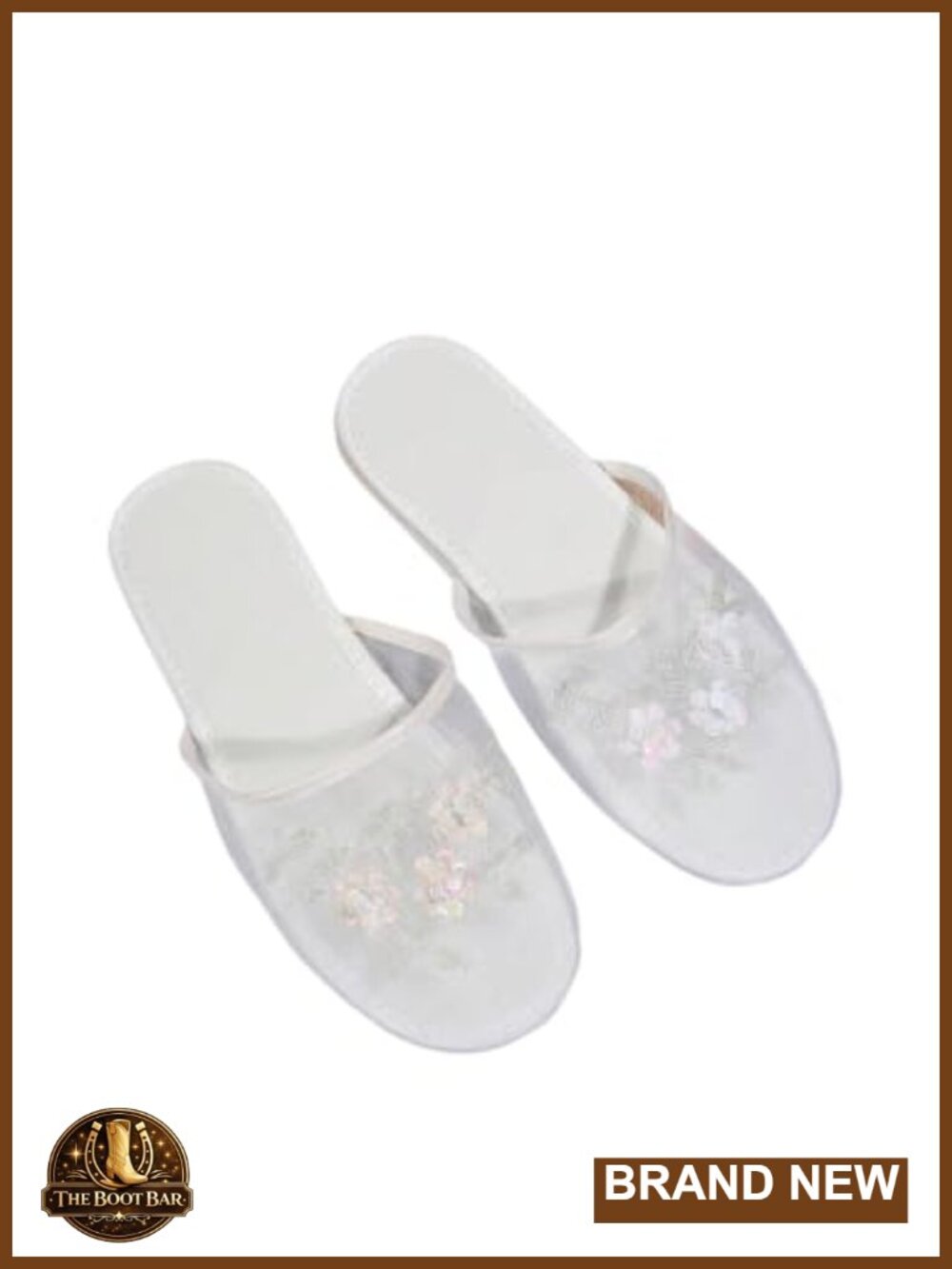 Floral Embroidered Mesh Mules Closed Toe Slip On Backless Loafers